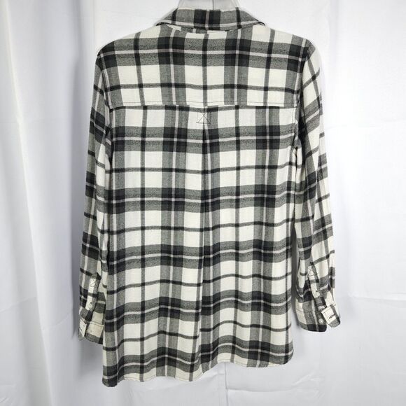 American Eagle Womens Small Gray Ahh-Mazingly Soft Flannel Jegging Fit Shirt - Picture 3 of 6